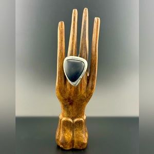 Black and Silver Fashion Statement Ring